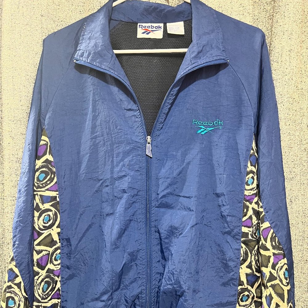 Vintage Reebok Women's Vented Windbreaker Jacket Size Large